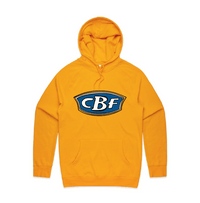 S / Gold / Large Front Print CBF ⛺🚤🎣 - Unisex Hoodie