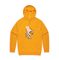 S / Gold / Large Front Print Circle Game 👊 - Unisex Hoodie