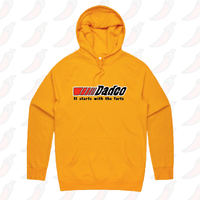 S / Gold / Large Front Print Dadco 🔧💨 – Unisex Hoodie