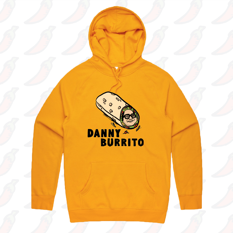 S / Gold / Large Front Print Danny Burrito 🌯 - Unisex Hoodie