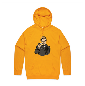 S / Gold / Large Front Print DiCaprio Gatsby Cheers 🍸 - Unisex Hoodie