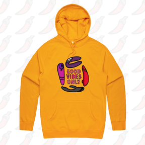 S / Gold / Large Front Print Good Vibes Only 🍡 – Unisex Hoodie