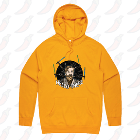 S / Gold / Large Front Print Hello There! 👋 - Unisex Hoodie