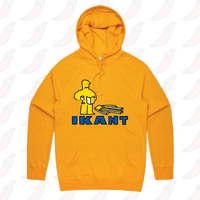 S / Gold / Large Front Print IKant 🪛 – Unisex Hoodie