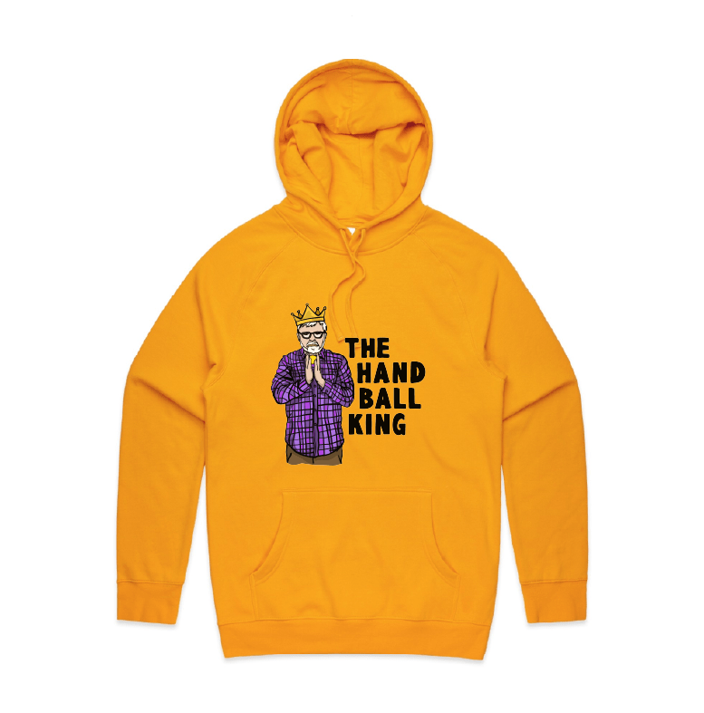 S / Gold / Large Front Print K Rudd Handball King 👑 - Unisex Hoodie