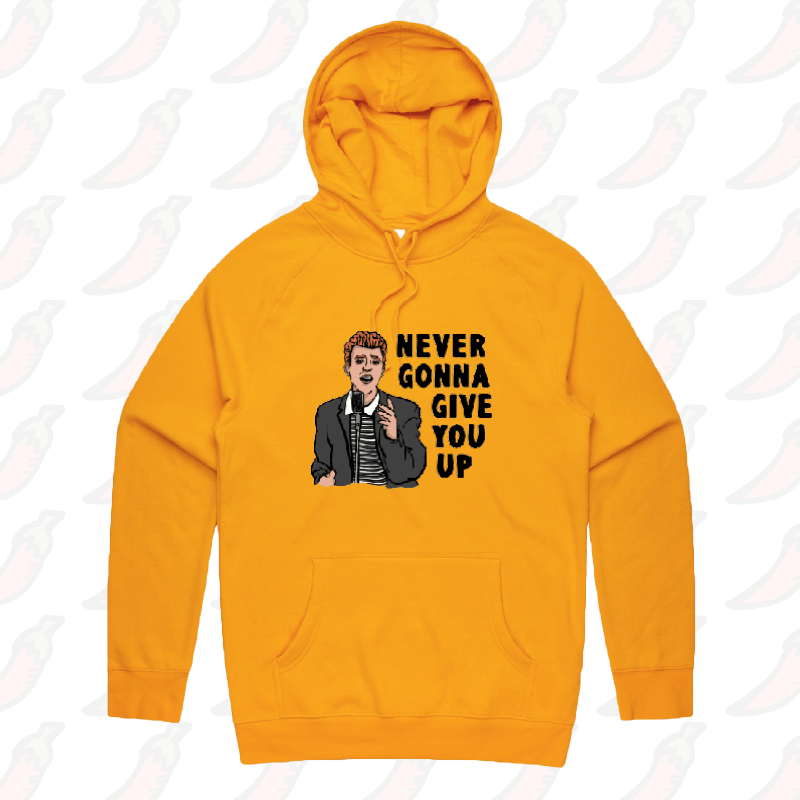 S / Gold / Large Front Print Rick Roll 🎵 - Unisex Hoodie