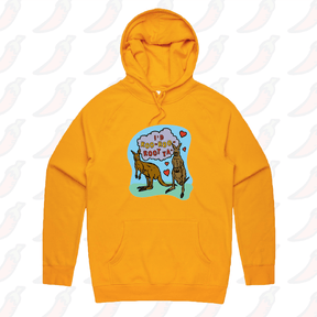 S / Gold / Large Front Print Roo Roo Root Ya 🦘 – Unisex Hoodie