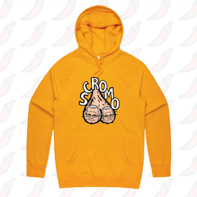 S / Gold / Large Front Print Scromo 🥜🥜  – Unisex Hoodie