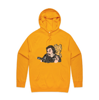 S / Gold / Large Front Print Smokin' Elon 💨 - Unisex Hoodie