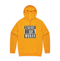 S / Gold / Large Front Print Straight Outta Wuhan ✊🏾 - Unisex Hoodie