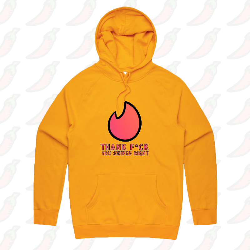 S / Gold / Large Front Print Swipe Right 🔥- Unisex Hoodie