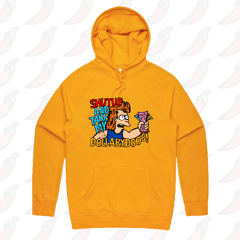 S / Gold / Large Front Print Take My Dollary Doos 💵 – Unisex Hoodie