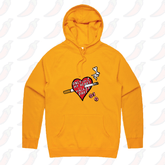 S / Gold / Large Front Print The Way To My Heart 💊🚬 - Unisex Hoodie