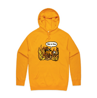 S / Gold / Large Front Print This Is Fine 🔥 - Unisex Hoodie