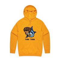 S / Gold / Large Front Print Tina Tuna 🐟 - Unisex Hoodie