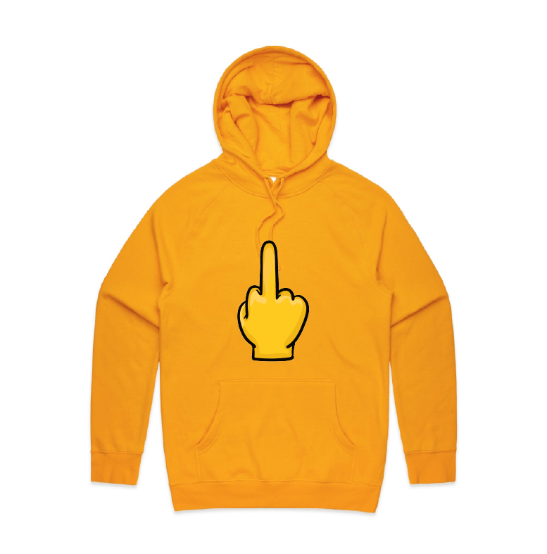 S / Gold / Large Front Print Up Yours 🖕 - Unisex Hoodie