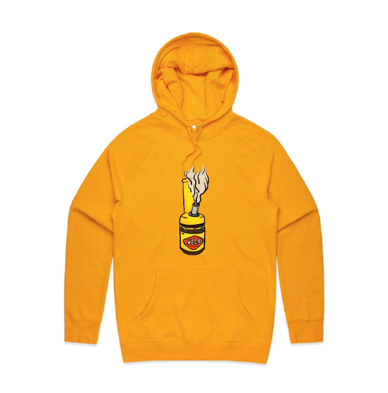 S / Gold / Large Front Print Vegoblaze 🌬️ - Unisex Hoodie
