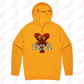 S / Gold / Large Front Print You’re My Lobster 🦞- Unisex Hoodie