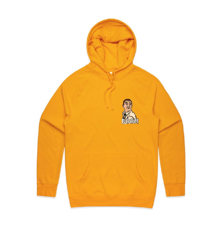 S / Gold / Small Front Design Boom Boyle 🚨 - Unisex Hoodie