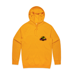 S / Gold / Small Front Design Jurassic Park Theme 🦕 - Unisex Hoodie