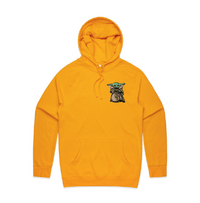 S / Gold / Small Front Print Baby Yoda 👶 - Unisex Hoodie