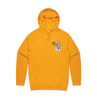 S / Gold / Small Front Print Barking Dog Man 🗣️ - Unisex Hoodie