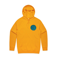 S / Gold / Small Front Print Blue Waffle 🧇🤮 - Unisex Hoodie