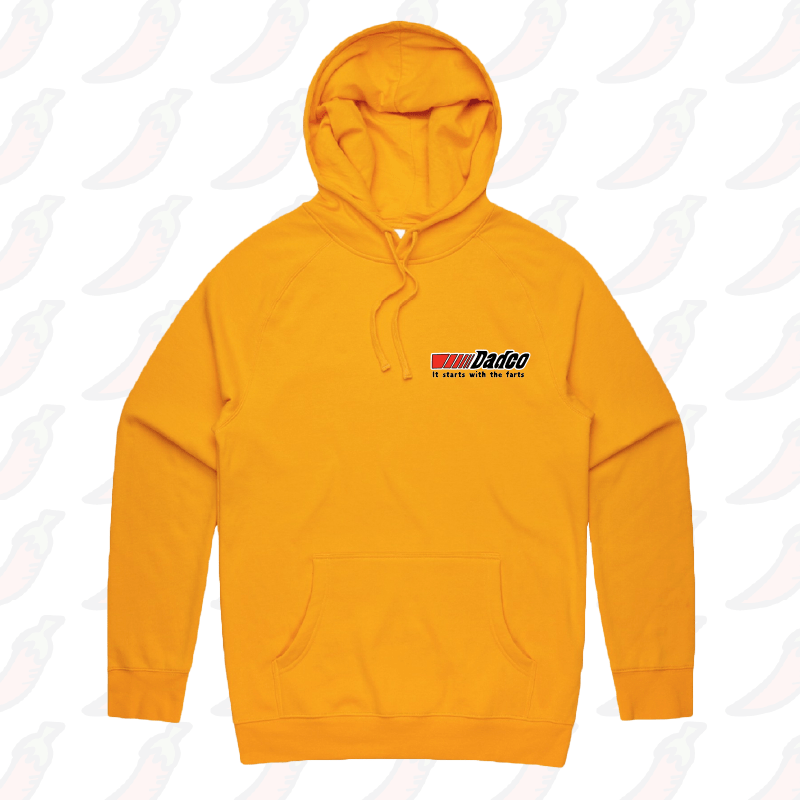 S / Gold / Small Front Print Dadco 🔧💨 – Unisex Hoodie
