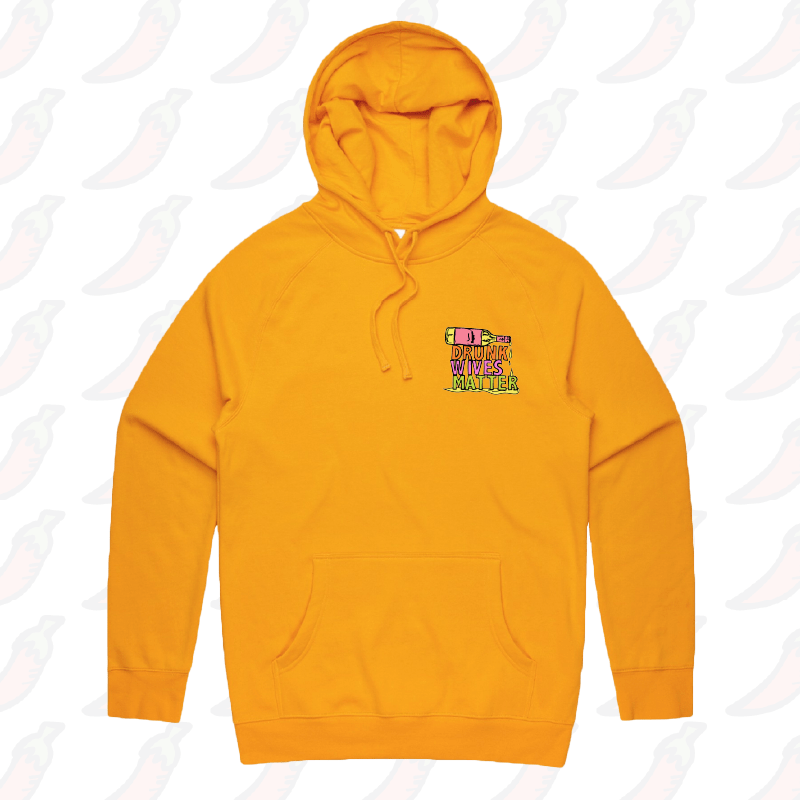 S / Gold / Small Front Print Drunk Wives Matter 🥂 – Unisex Hoodie
