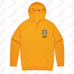 S / Gold / Small Front Print Save Water Drink Beer 🚱🍺 - Unisex Hoodie