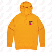 S / Gold / Small Front Print Shrimp on a Barbie 👜 - Unisex Hoodie