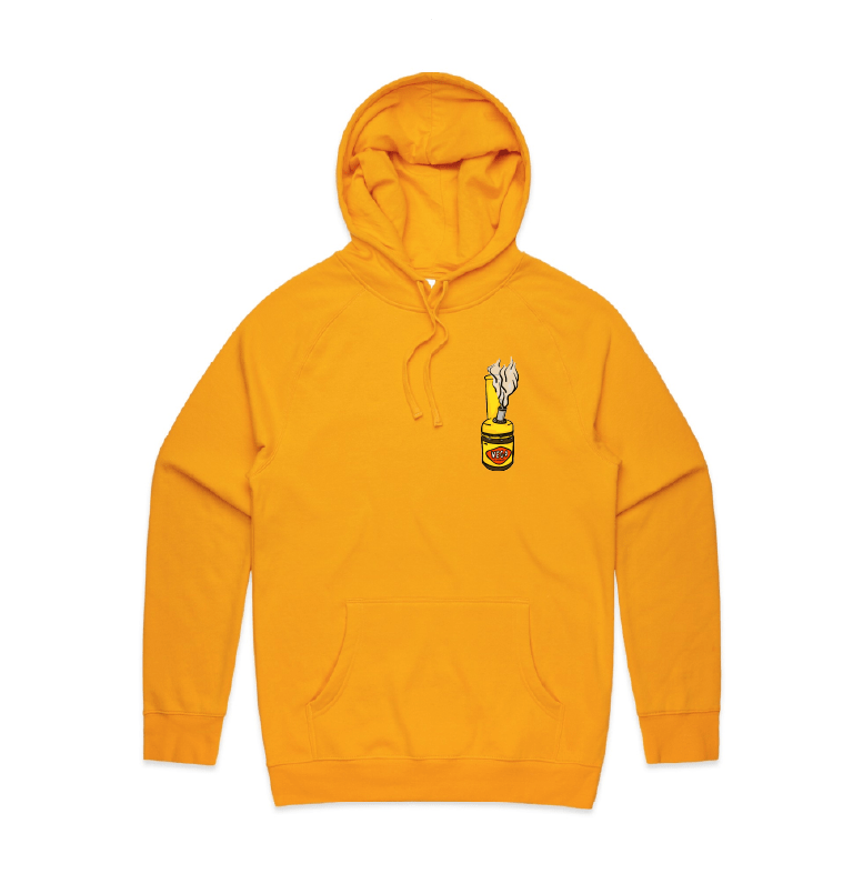 S / Gold / Small Front Print Vegoblaze 🌬️ - Unisex Hoodie