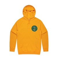 S / Gold / Small Front Print Wake & Bake 🚬 - Unisex Hoodie