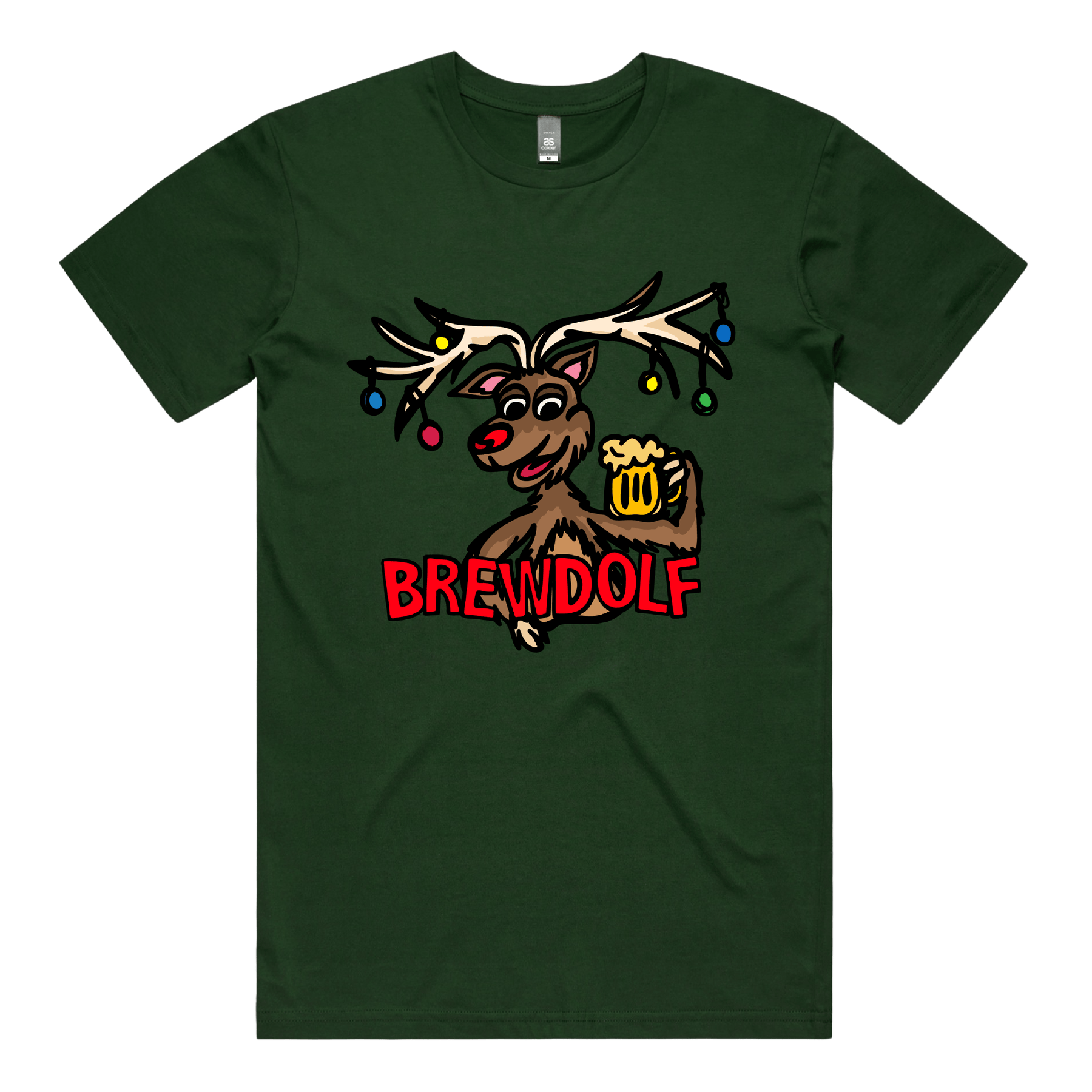 S / Green / Large Front Design Brewdolf 🦌 – Men's T Shirt
