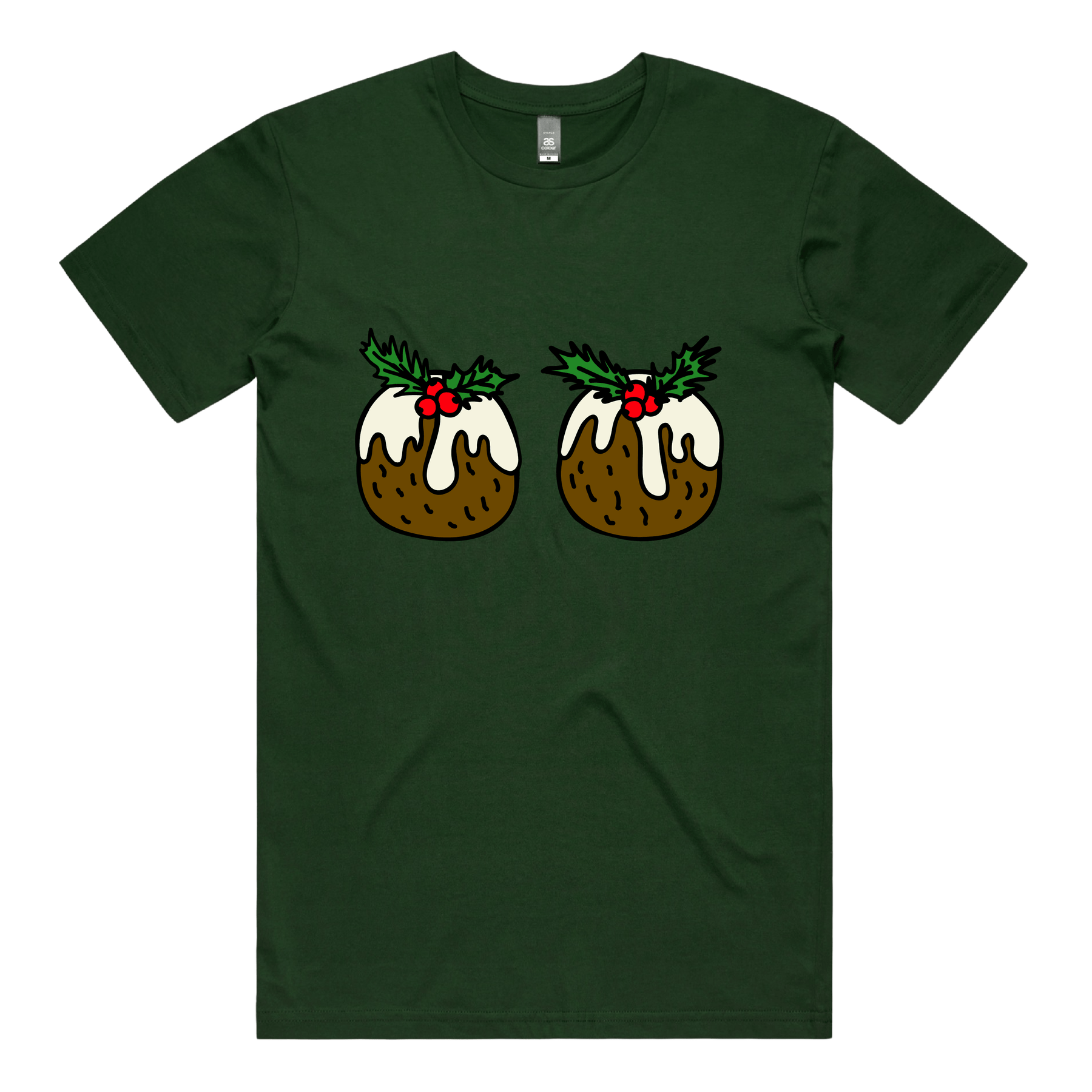 S / Green / Large Front Design Christmas Puddings 🌰🌰 – Men's T Shirt