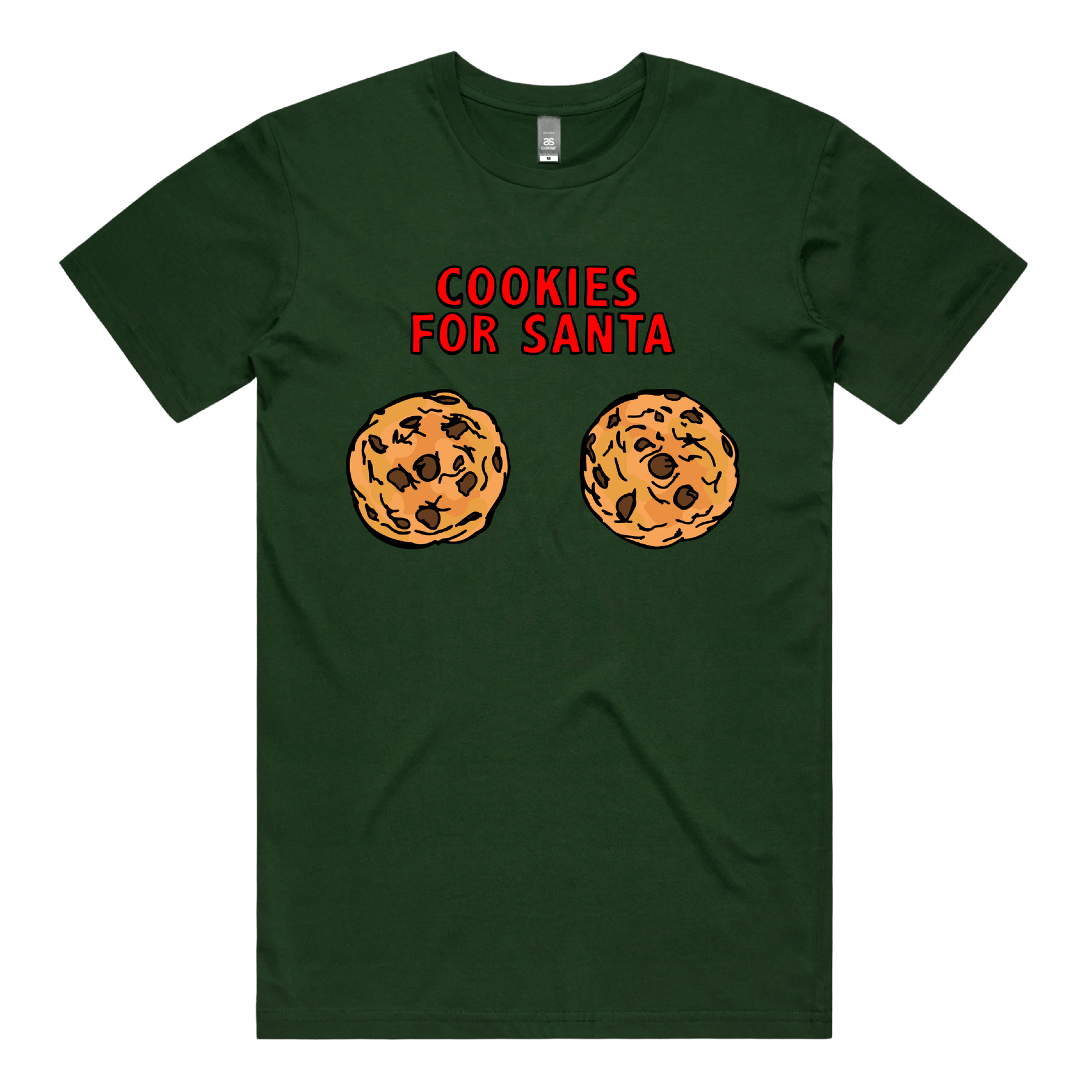 S / Green / Large Front Design Cookies for Santa 🍪🎅 – Men's T Shirt