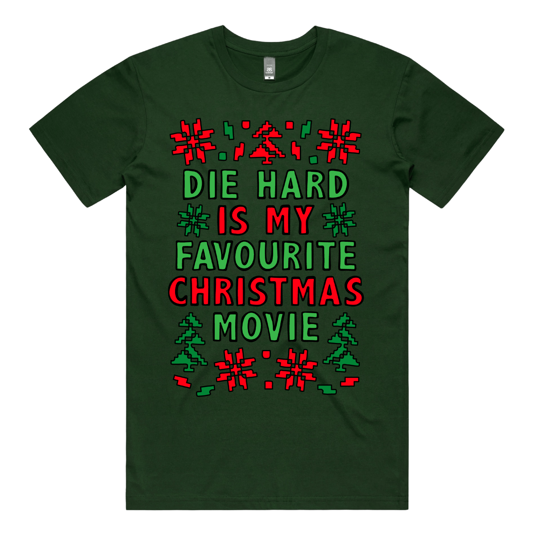 S / Green / Large Front Design Die Hard Christmas 💥🎄 – Men's T Shirt