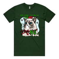 S / Green / Large Front Design Grumpy Cat Christmas 😾🎄 - Men's T Shirt