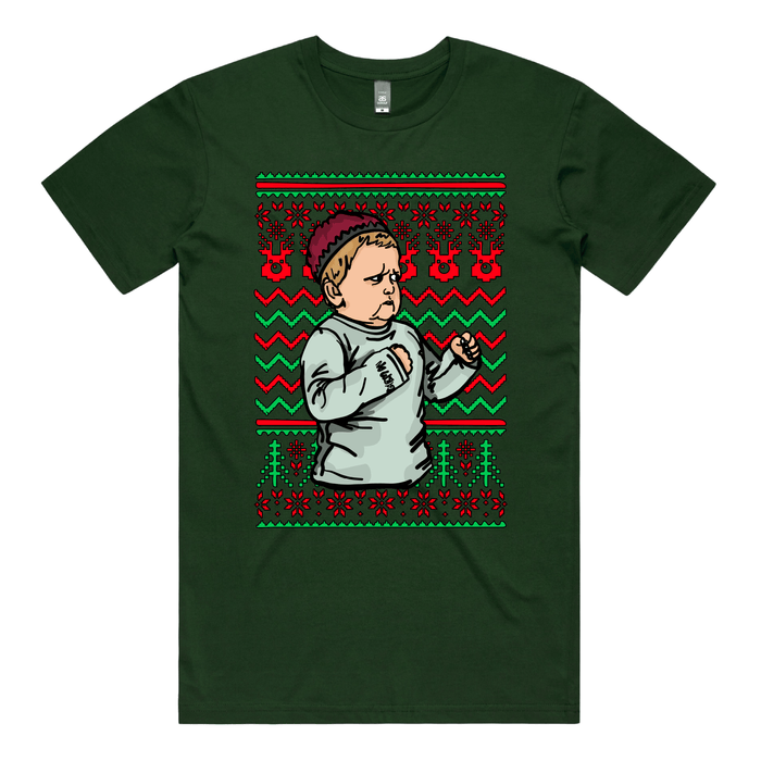 S / Green / Large Front Design Hasbulla Christmas 🥊🎄 – Men's T Shirt