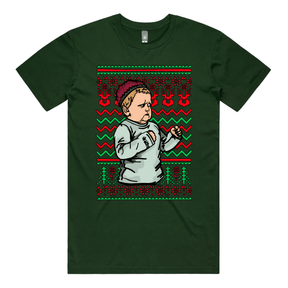S / Green / Large Front Design Hasbulla Christmas 🥊🎄 – Men's T Shirt
