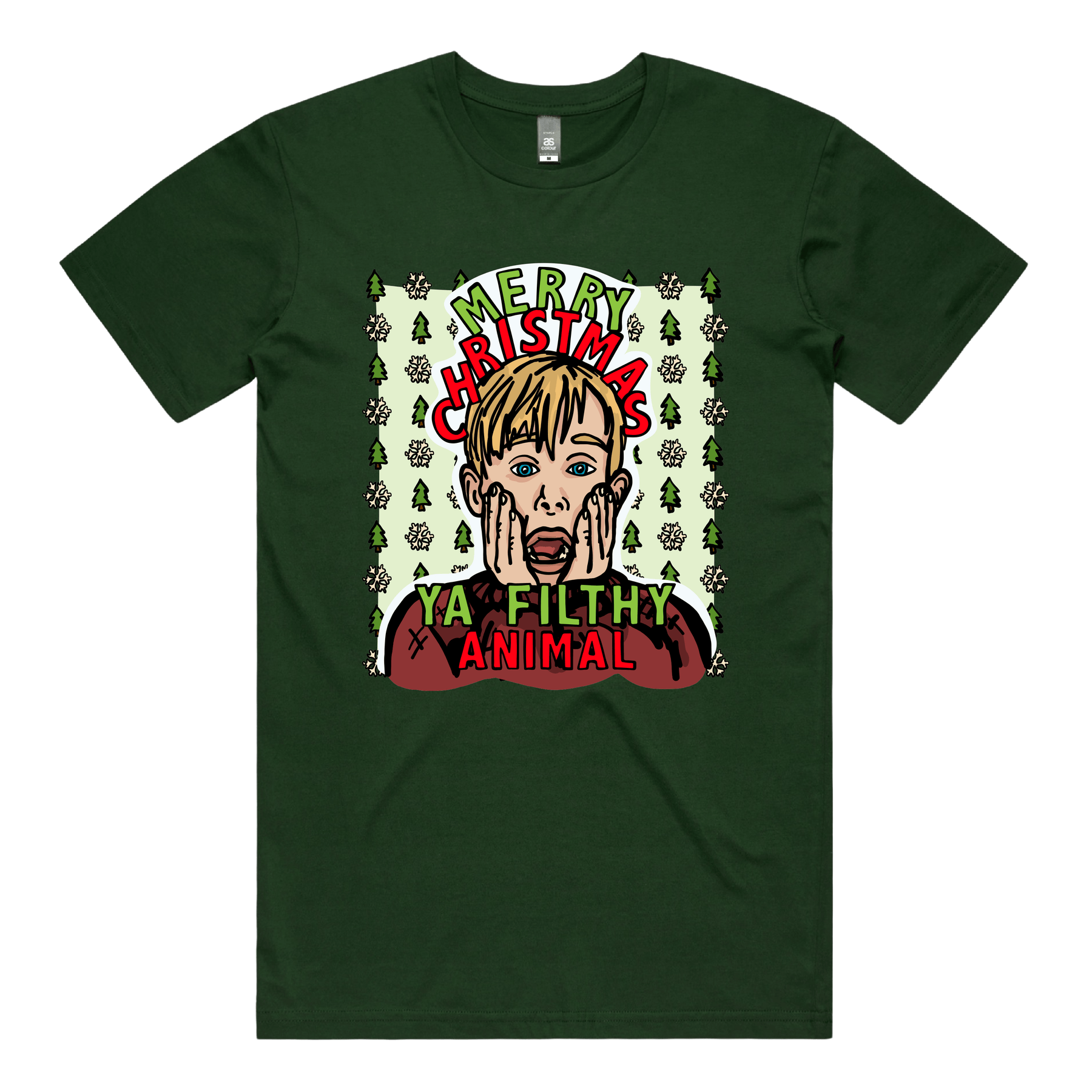 S / Green / Large Front Design Home Alone Christmas 🏠🎅  - Men's T Shirt