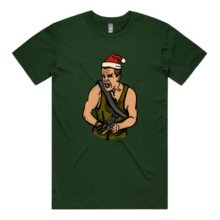 S / Green / Large Front Design John McClane Christmas 🧨🎄 - Men's T Shirt