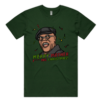 S / Green / Large Front Design Merry Mother F**** Christmas 👨🏾‍🦲🎄- Men's T Shirt
