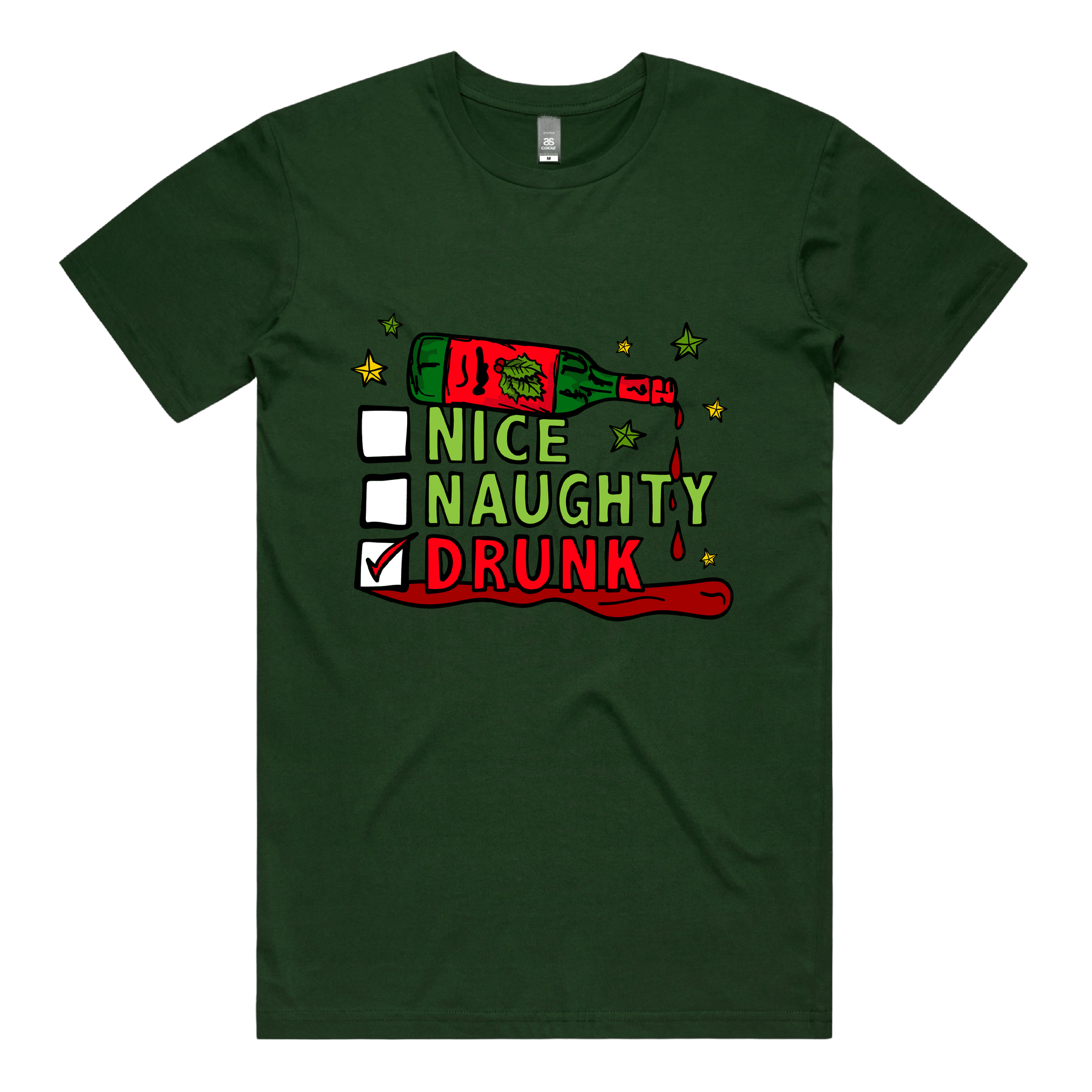 S / Green / Large Front Design Naughty Nice List ✅❌ - Men's T Shirt