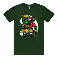 S / Green / Large Front Design The Santalorian 👽🎅 - Men's T Shirt