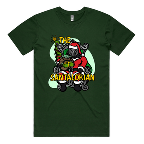 S / Green / Large Front Design The Santalorian 👽🎅 - Men's T Shirt