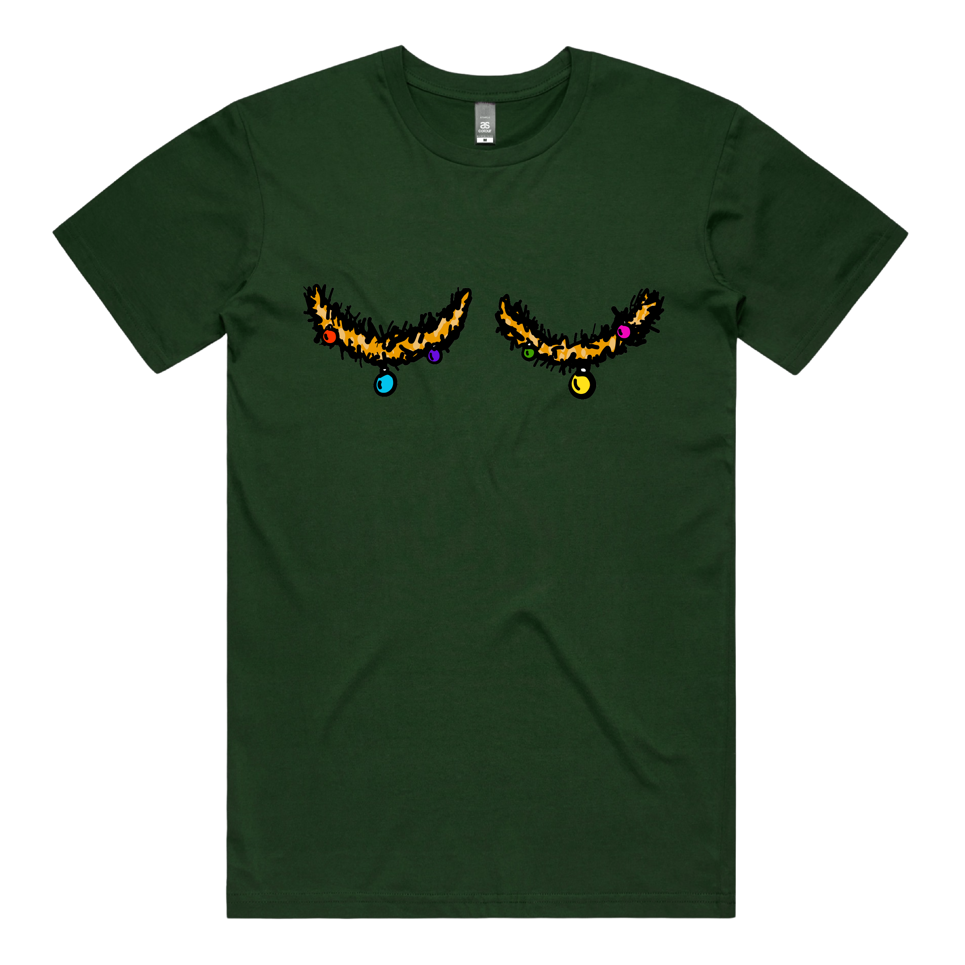 S / Green / Large Front Design Tinsel Tits 🍈🍈🎄 - Men's T Shirt