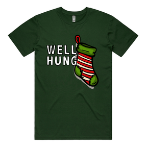 S / Green / Large Front Design Well Hung 🧦🎄- Men's T Shirt