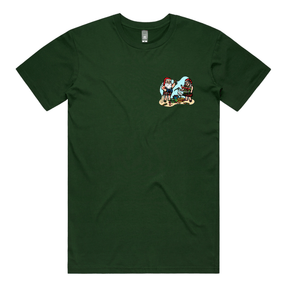 S / Green / Small Front Design Aussie Christmas 🍤🍺 - Men's T Shirt