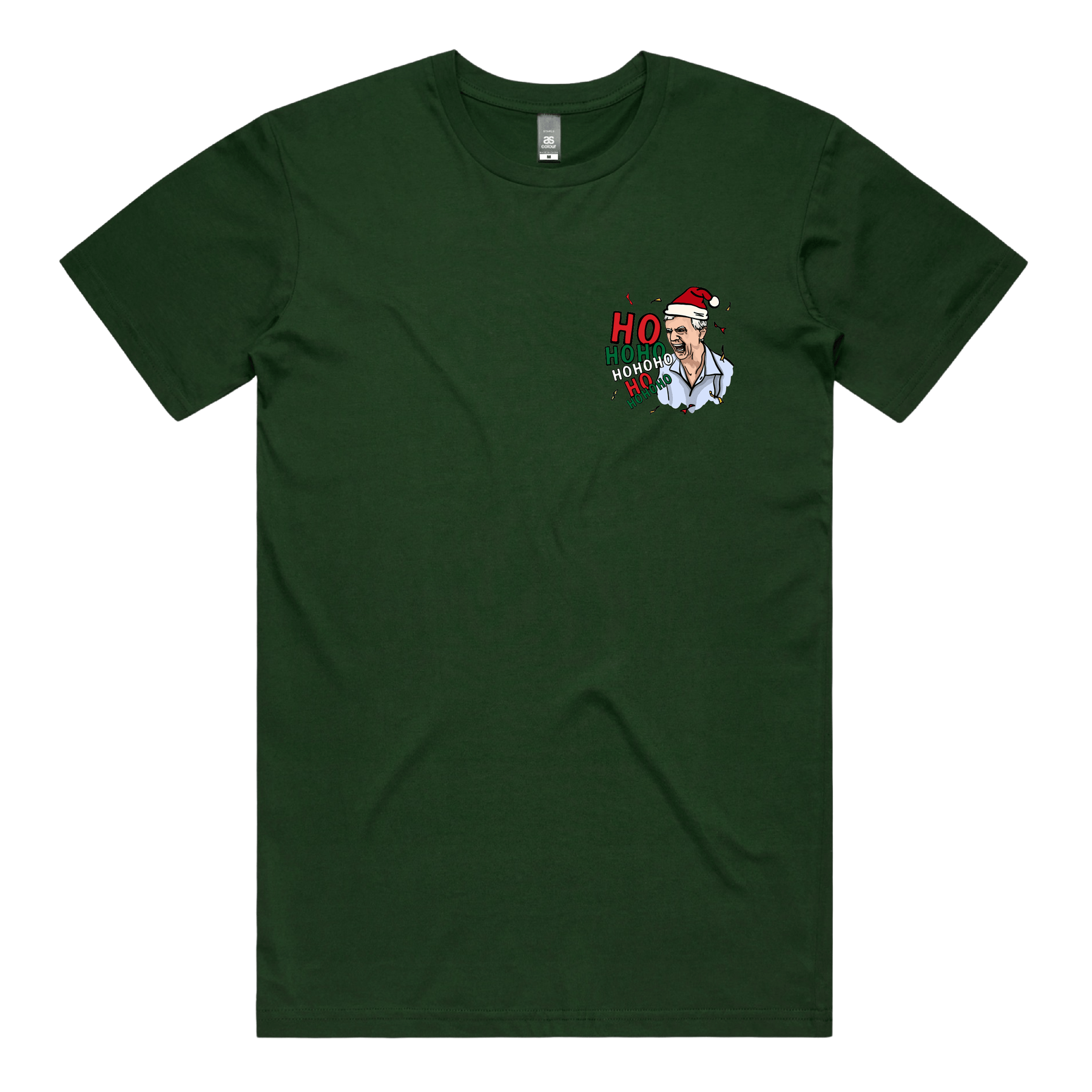 S / Green / Small Front Design Barking Dog Man Christmas 🗣️🎄 - Men's T Shirt